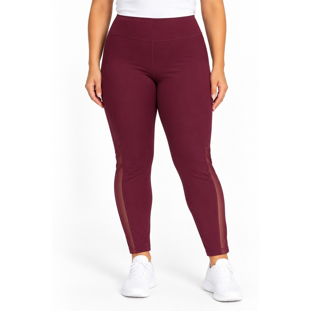 Rae Mode Burgundy Mesh Panel Athletic Leggings – Size 1XL – NWOT